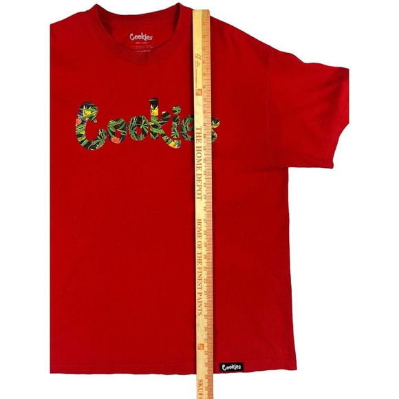 Cookies Men Red Short Sleeve Crewneck Shirt Size XL Floral Logo - Picture 2 of 6
